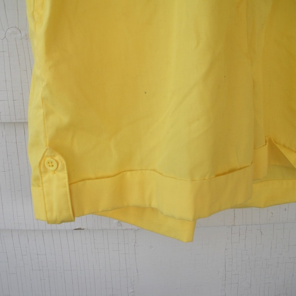 Vintage 1980s 60s 70s Yellow Romper Shortall Playsuit Medium 6 8 - Picture 4 of 7